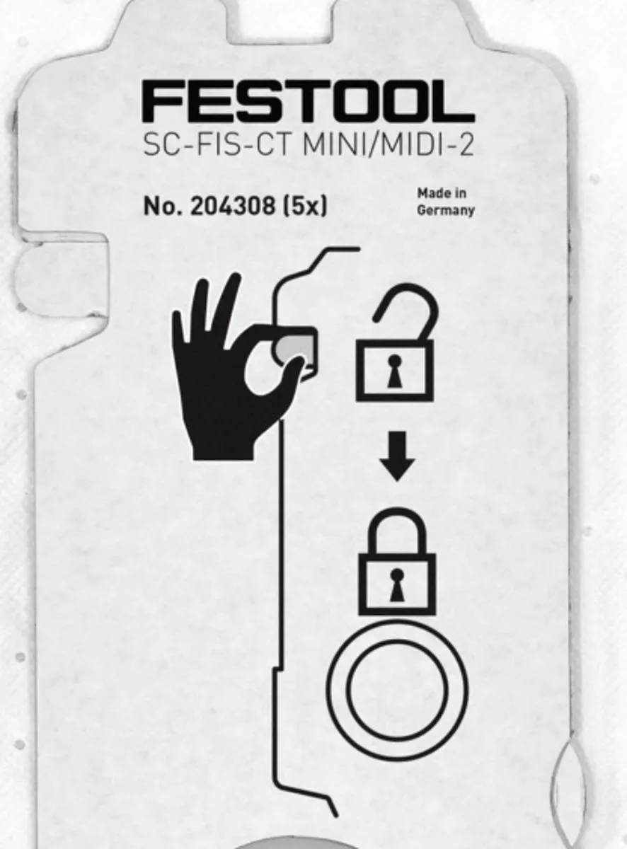 Festool SC-FIS-CT MINI/MIDI-2/5/CT15 SELFCLEAN Filterzakken - 5 Stuks