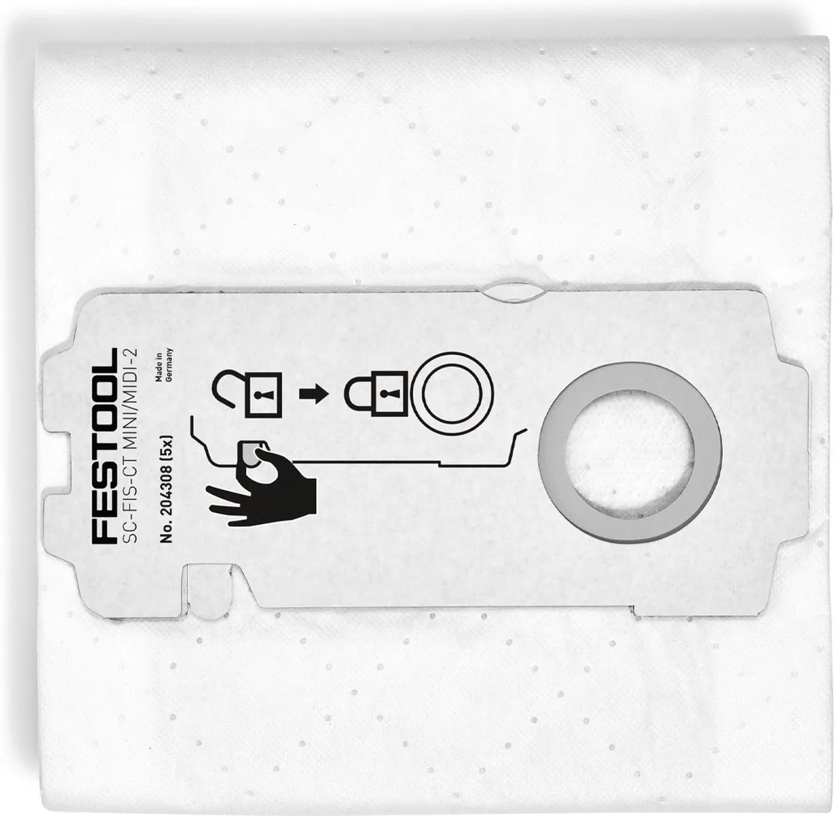Festool SC-FIS-CT MINI/MIDI-2/5/CT15 SELFCLEAN Filterzakken - 5 Stuks - afbeelding 6 van 6