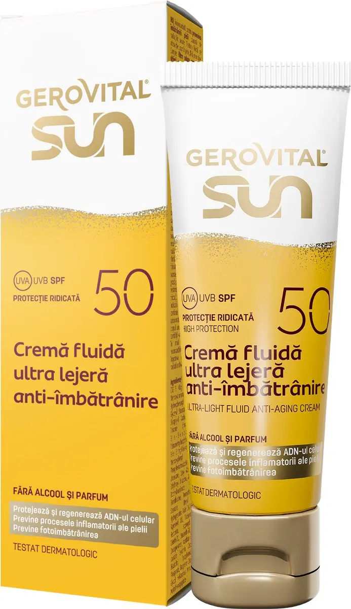 Gerovital SUN Zonnebrandcrème SPF 50 Anti-Aging 50ml
