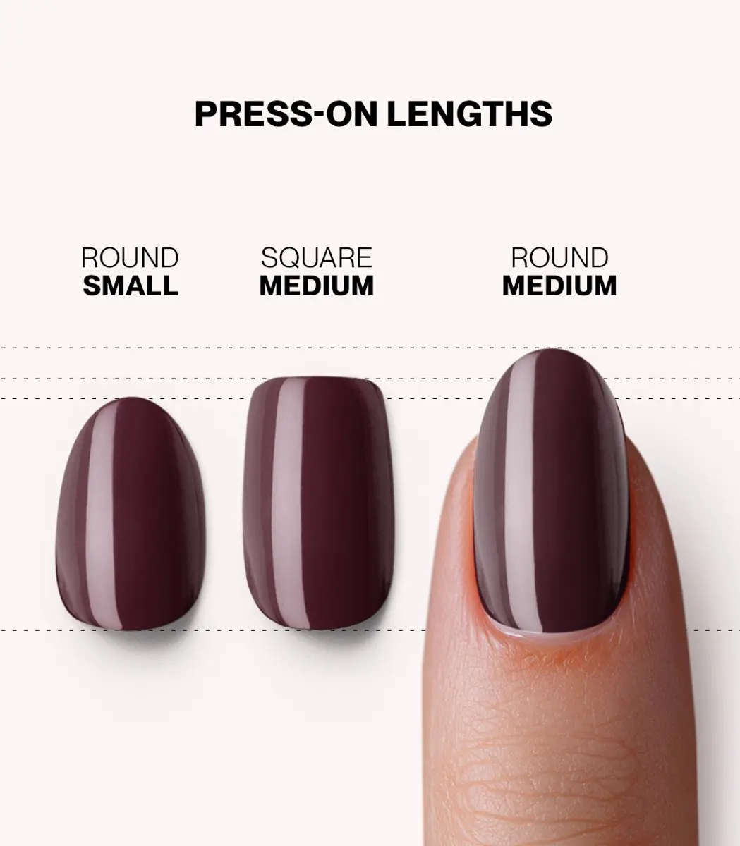 Pink Gellac Press On Nagels 332 Sangria Red - S - 30 Stuks