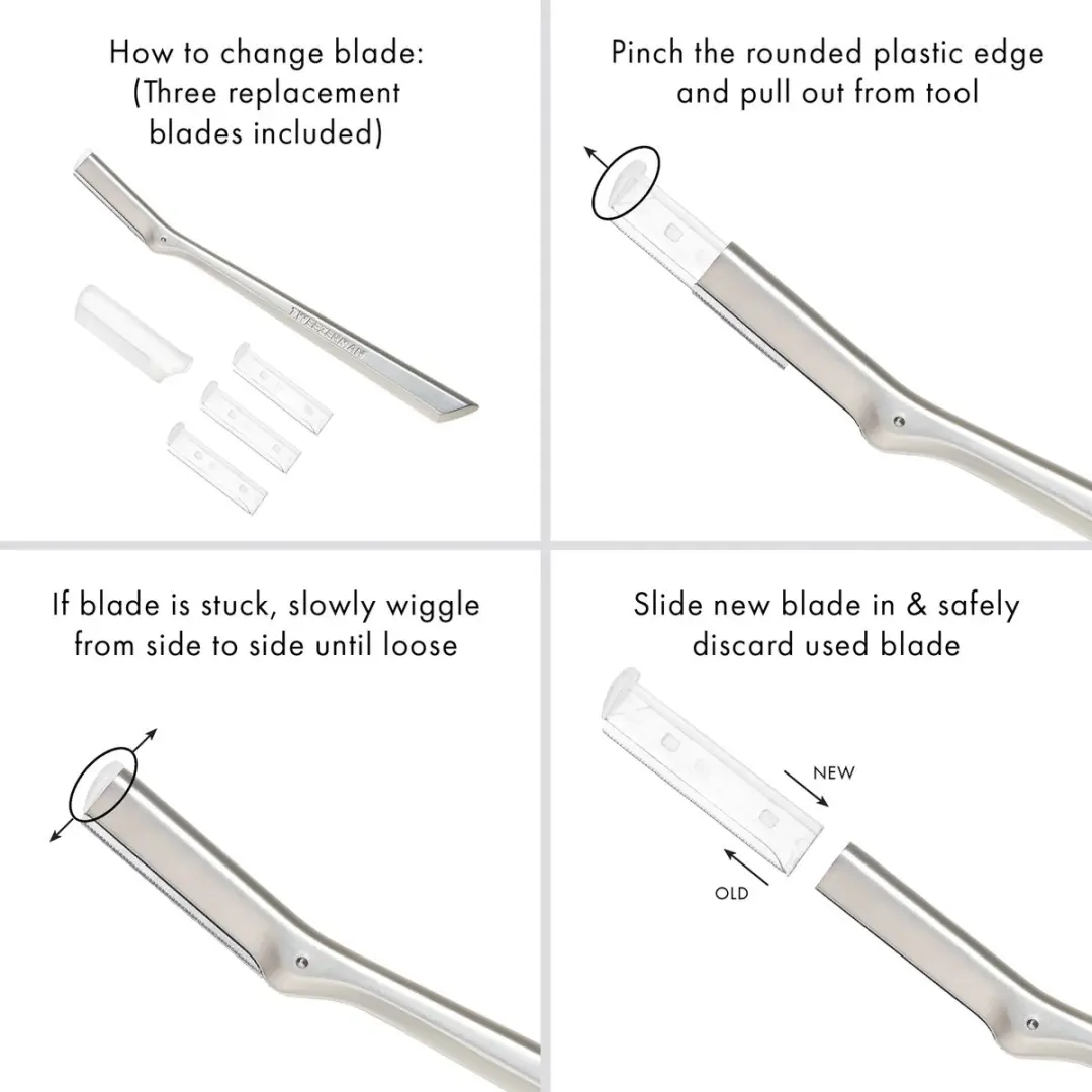 Tweezerman Facial Razor Vervangende Bladen - 4 Stuks