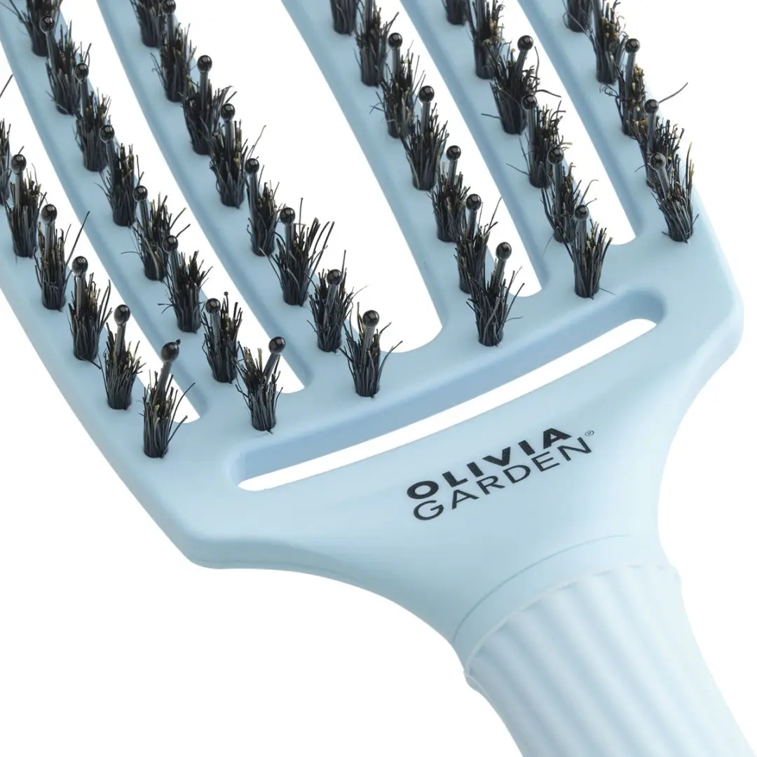 Olivia Garden FingerBrush Boar & Nylon - Pastel Blue
