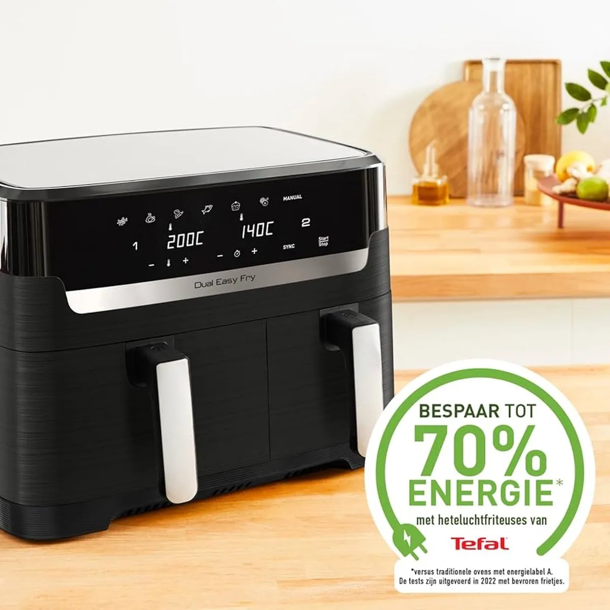 Tefal Dual Easy Fry & Grill EY9018 Heeluchtfriteuse 2700W - 8,3L Zwart