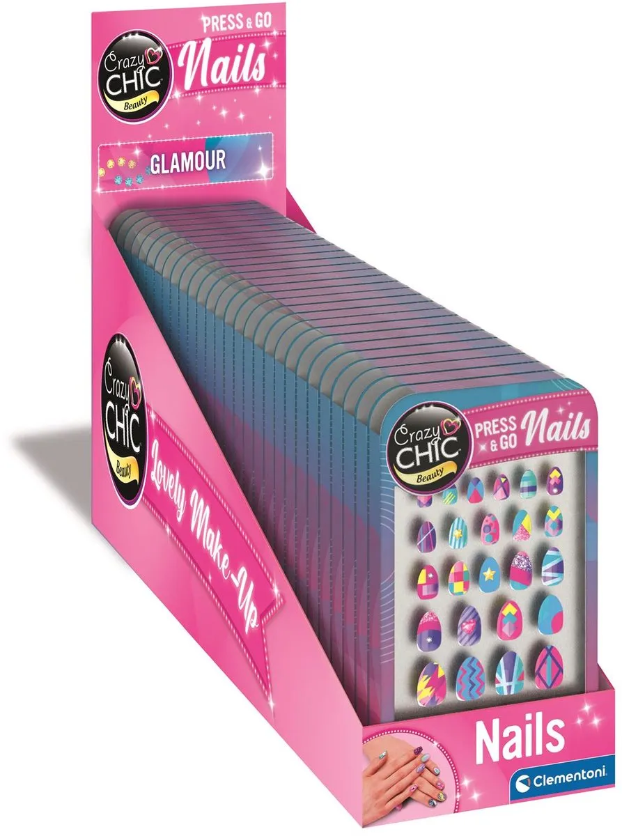 Clementoni Cazy Chic Press & Go Nails Kunstnagels - Glamour