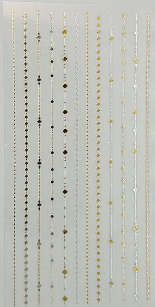 Korneliya 3D Nail Jewels XL12 Nagelstickers - XL12 Lines and Squares