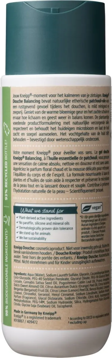 Kneipp Douche Patchouli - 6x200ml