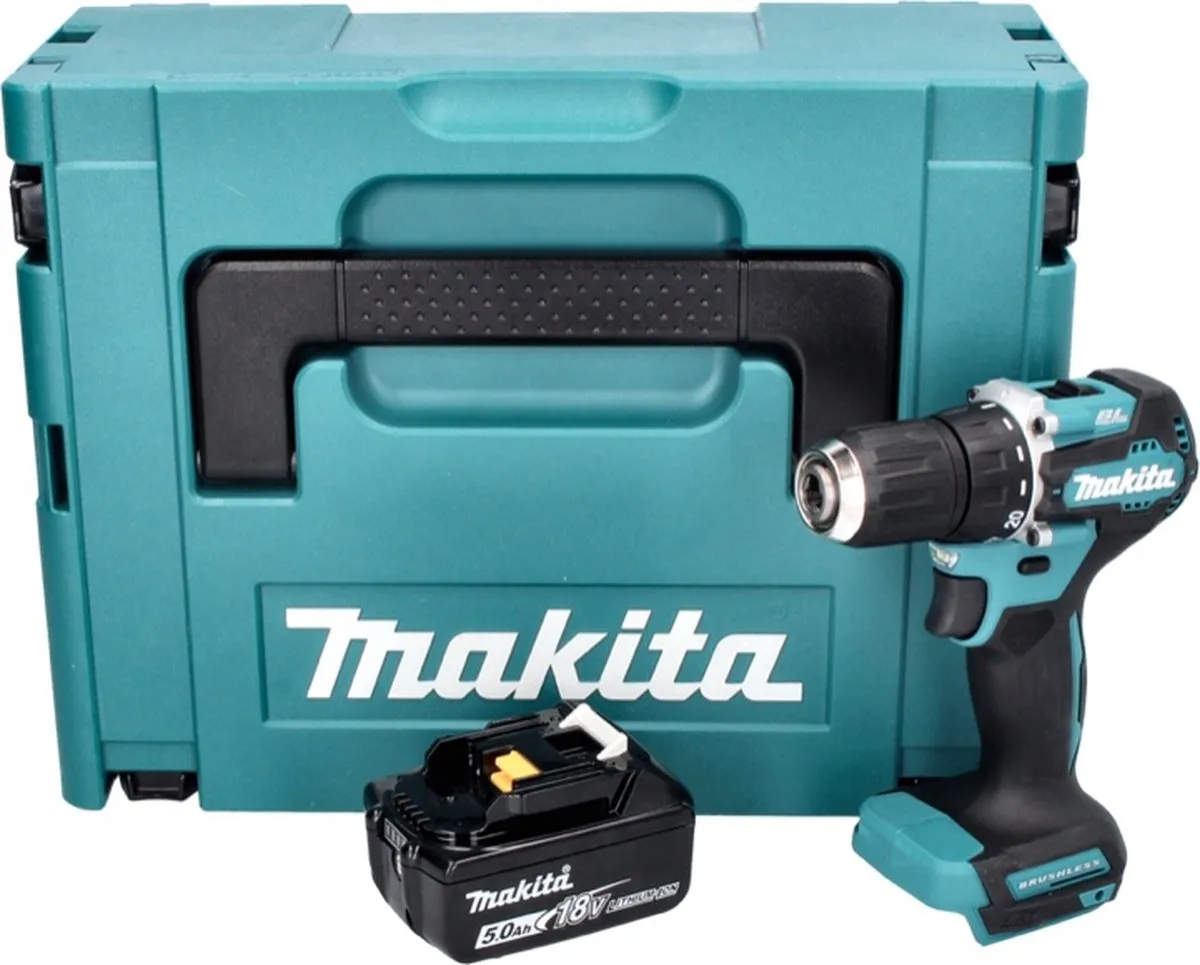 Makita DDF487T1J Accuboormachine 18V 40Nm Borstelloos - 1x 5.0Ah Accu - afbeelding 2 van 5