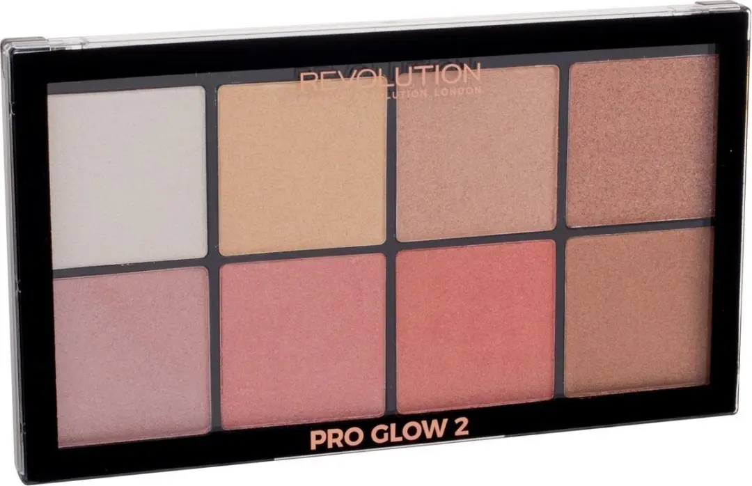 Makeup Revolution Pro Glow 2 Highlighter Palette - 8 Stuks