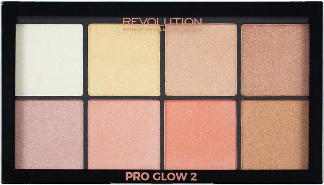 Makeup Revolution Pro Glow 2 Highlighter Palette - 8 Stuks