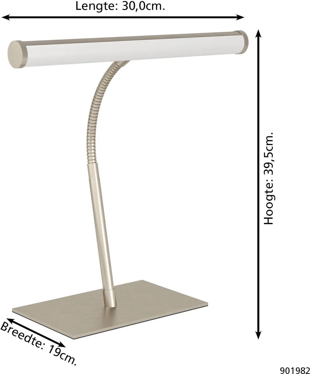 Eglo Riccione Tafellamp - Nikkel - Instelbaar wit licht - afbeelding 6 van 6