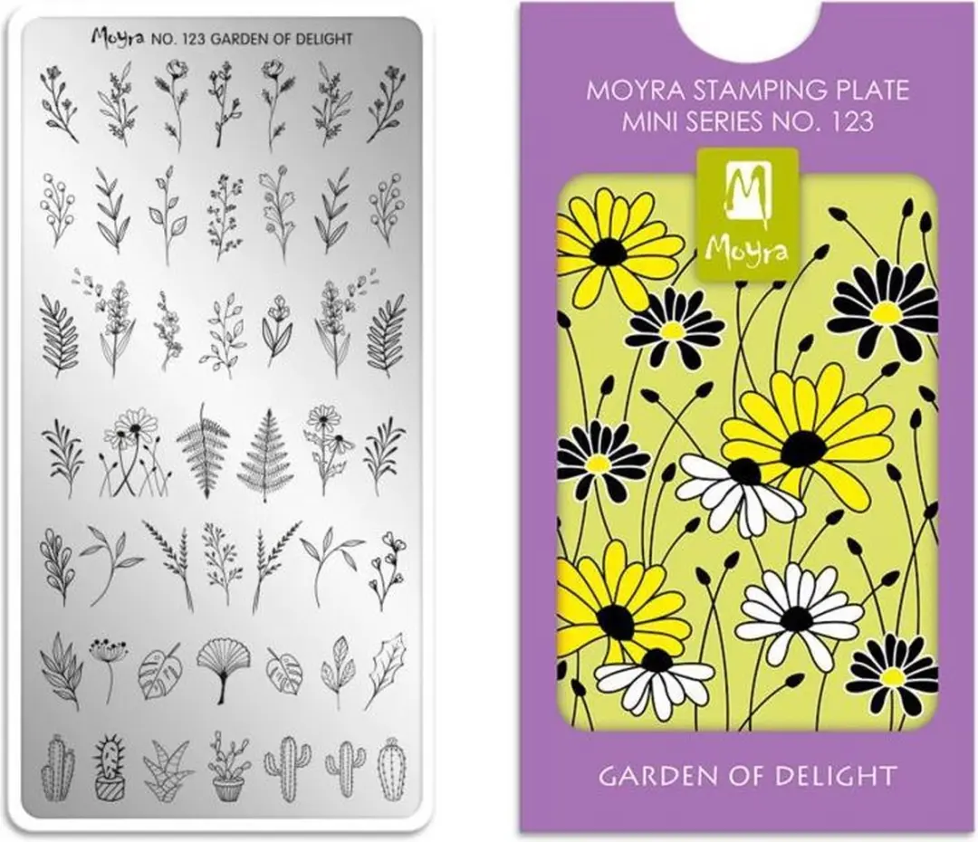 Moyra Mini Stamping Plate M123 Garden of Delight