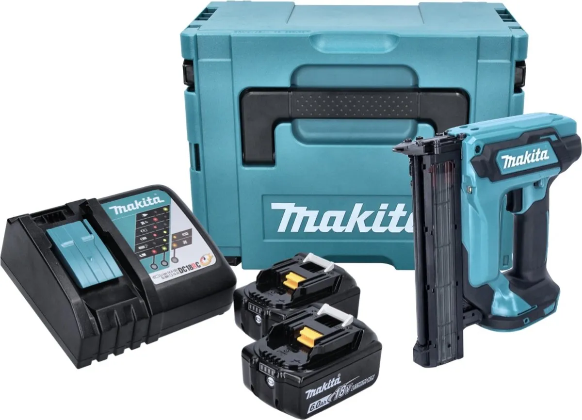 Makita DFN350RGJ Accu Spijkermachine 18V - 2x 6.0Ah + Lader + Makpac
