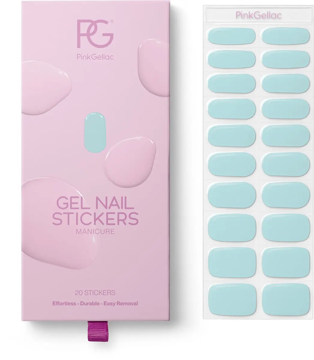 Pink Gellac UV Nagelstickers Aquatic Mint - 20 Stuks