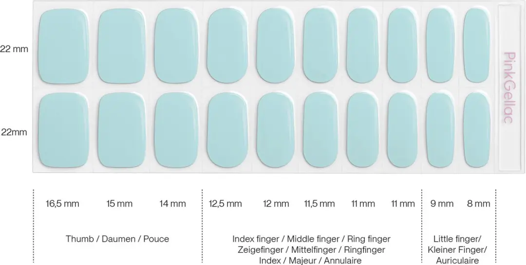 Pink Gellac UV Nagelstickers Aquatic Mint - 20 Stuks