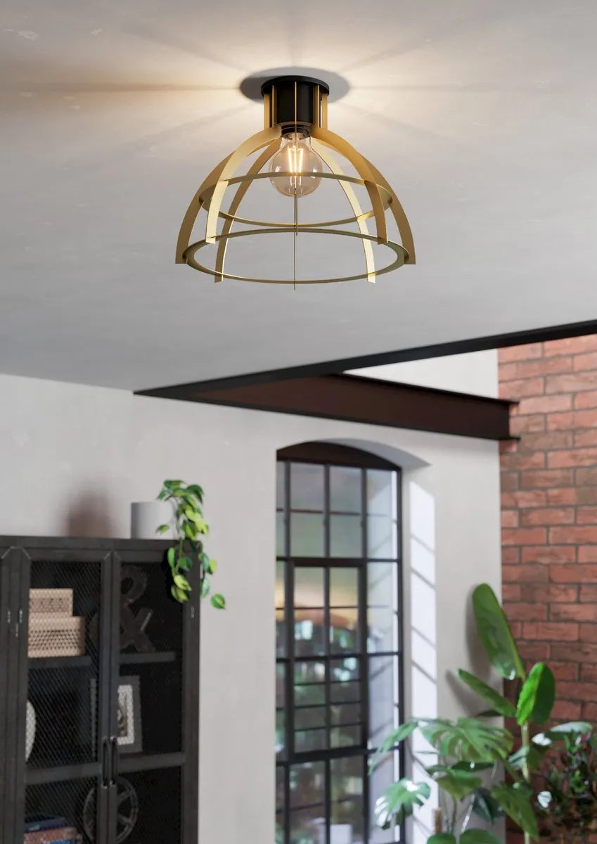 Eglo Stillington Plafondlamp Ø41,5cm - Zwart/Goud