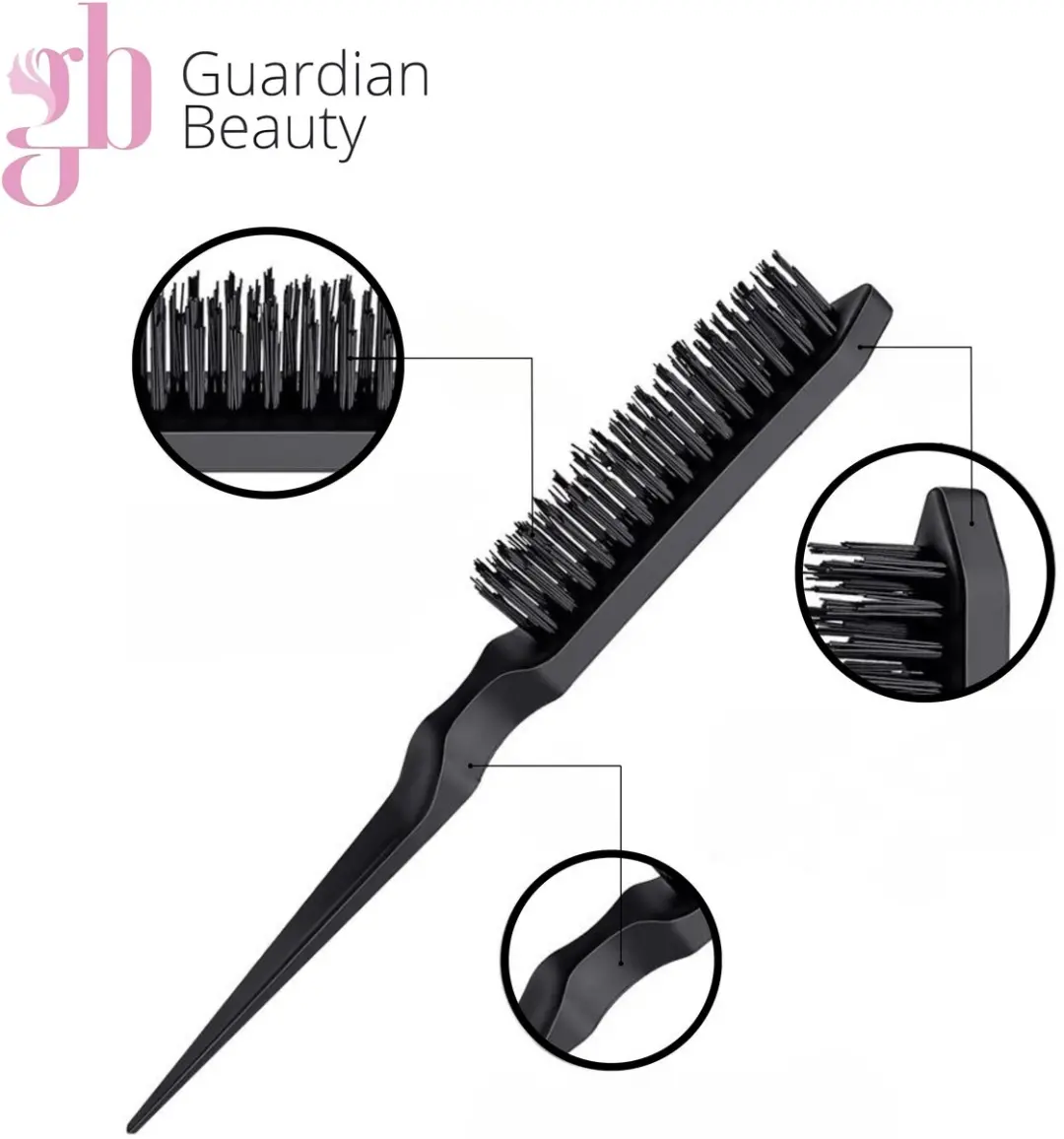 Guardian Beauty Edge Control Borstel & Kamset 3-delig - Roze