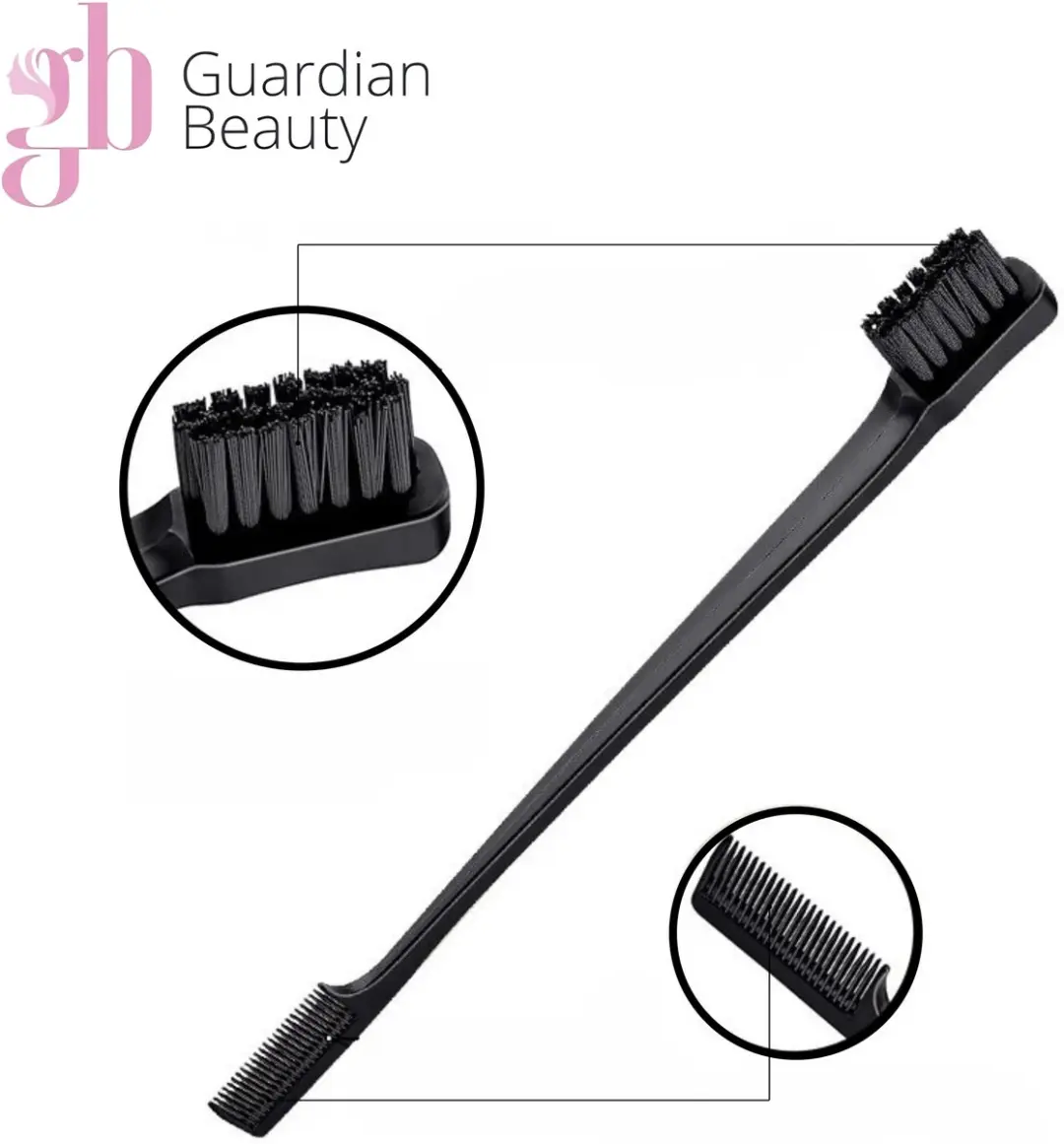Guardian Beauty Edge Control Borstel & Kamset 3-delig - Roze