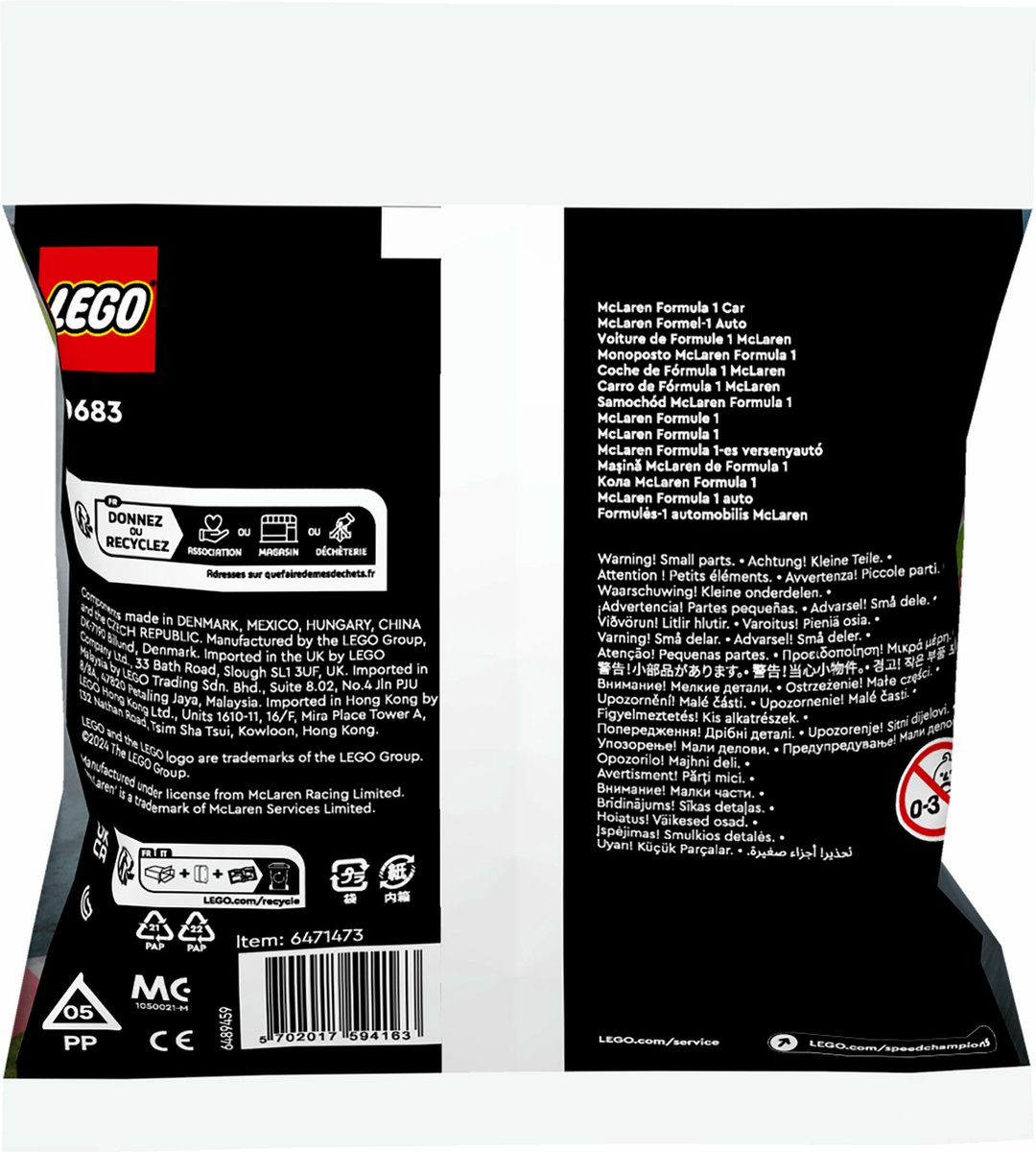 LEGO Speed Champions 30683 - McLaren Formule 1 Auto