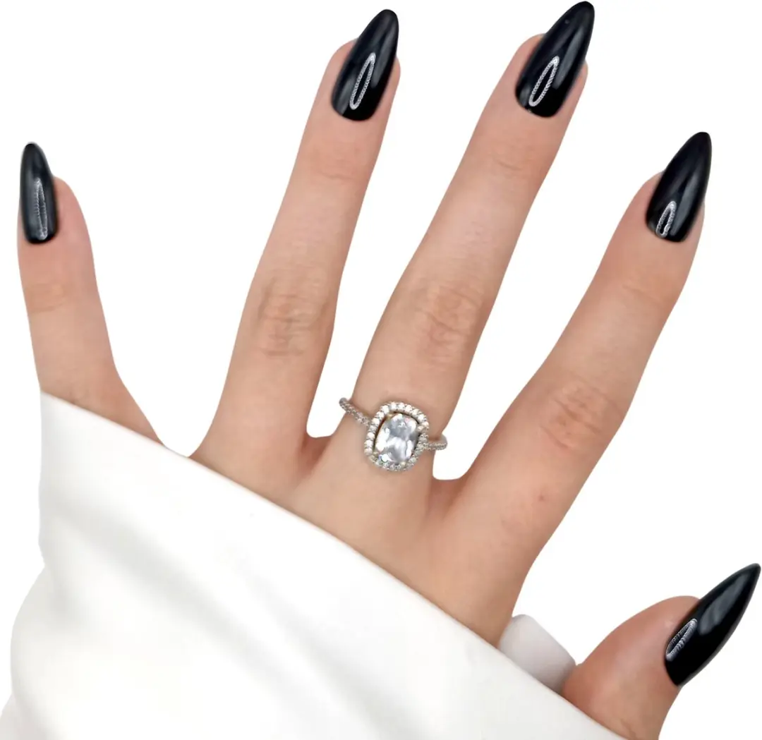 SD Press on Nails B-49 Plaknagels - 20 Stuks - Zwart - Stiletto