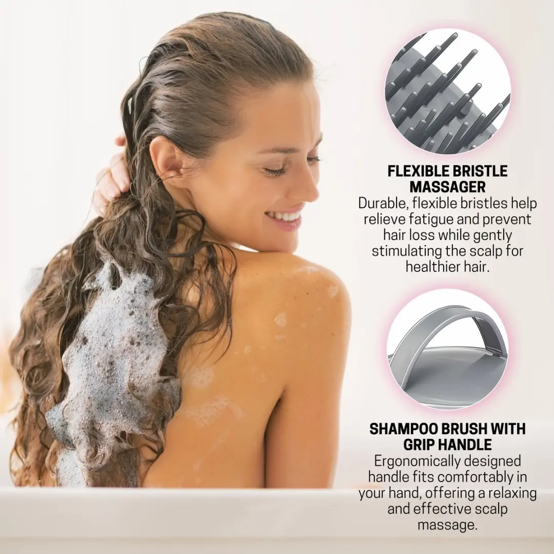 Guardian Beauty Hoofdhuidmassager - 2 Stuks - Siliconenborstel Grijs