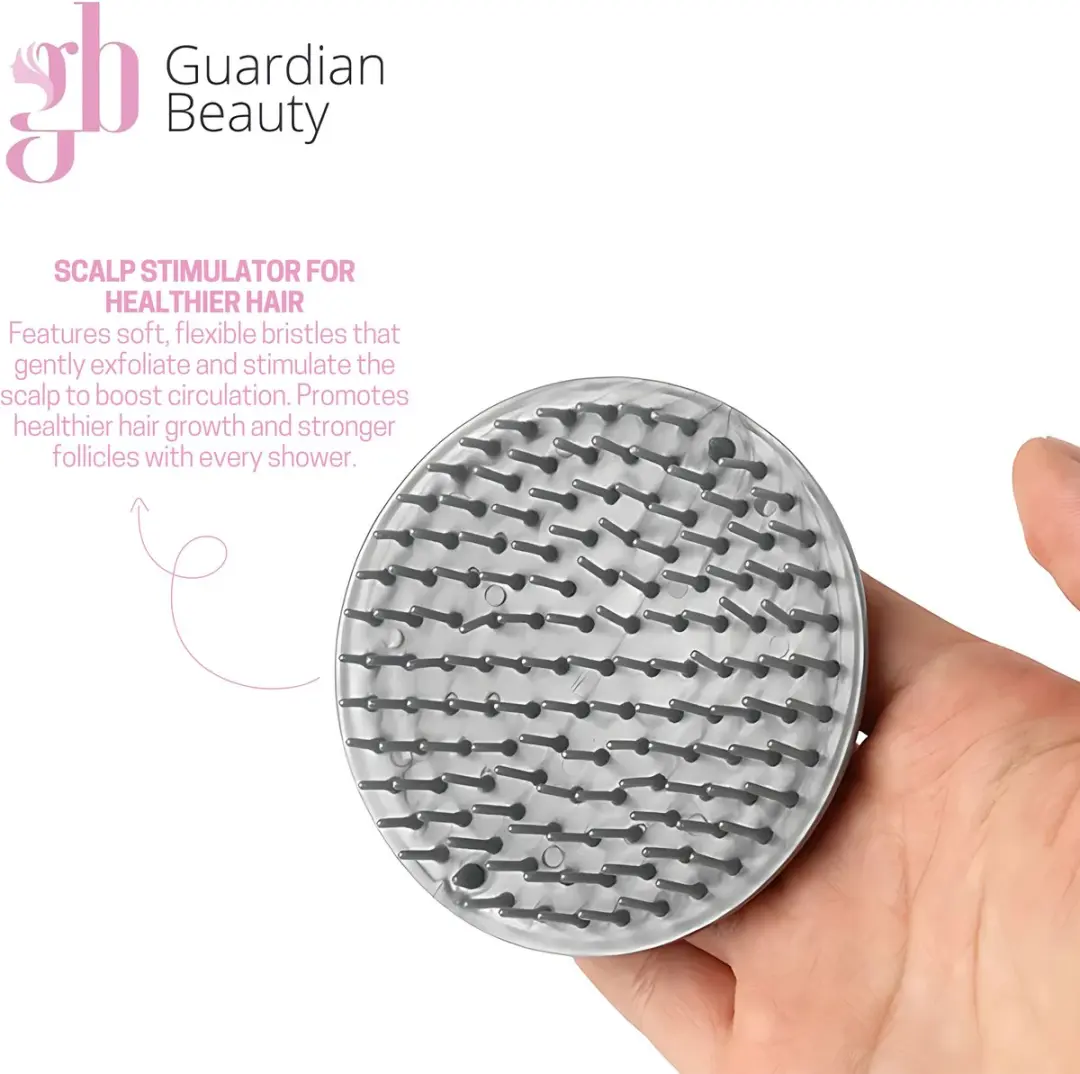 Guardian Beauty Hoofdhuidmassager - 2 Stuks - Siliconenborstel Grijs