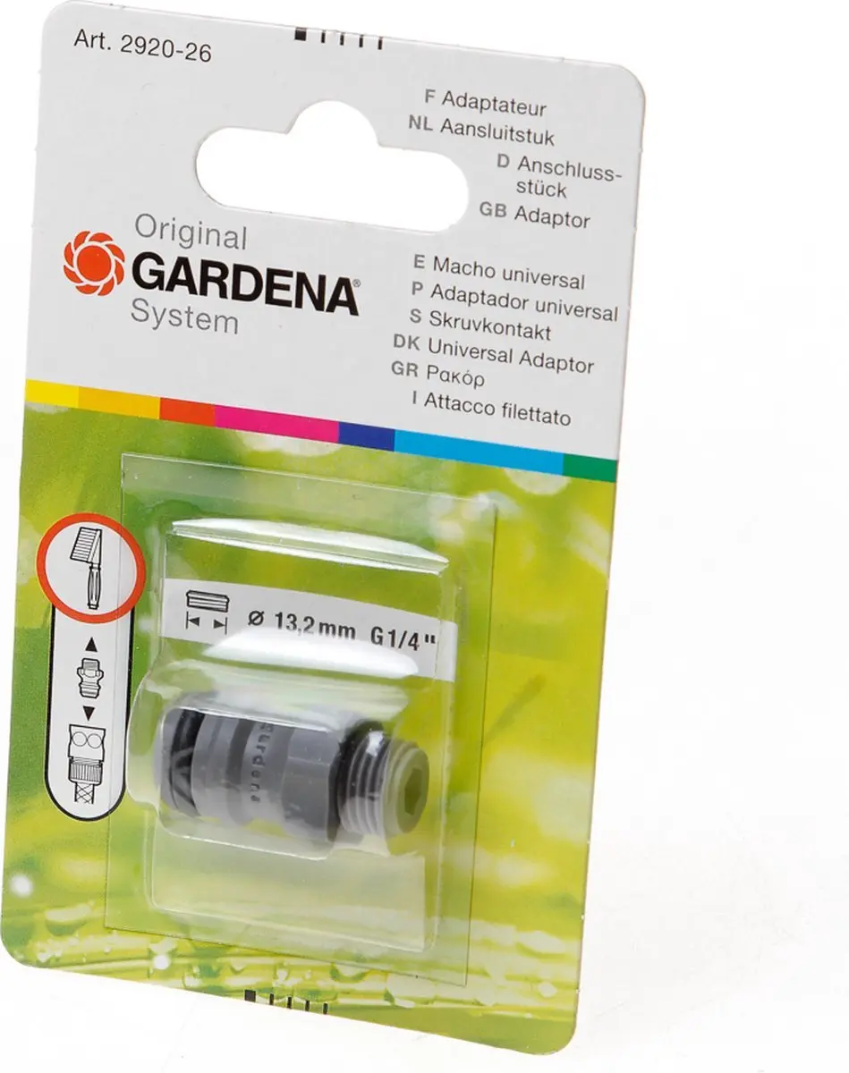 Gardena Insteeknippel 1/4 920 - 1 Stuk