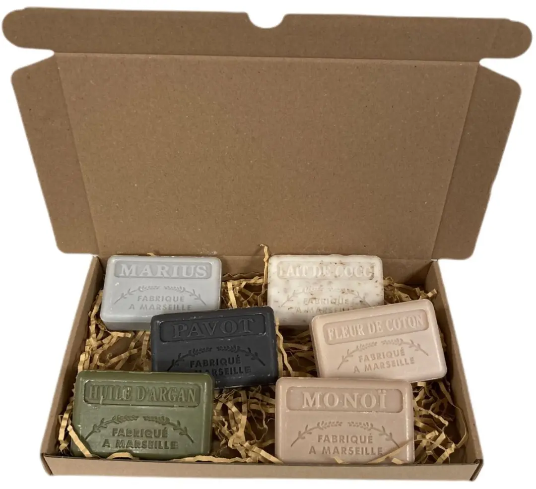 Savon de Marseille Zeep Cadeauset 6x125g - 750g - O.a. Marius, Pavot, Arganolie