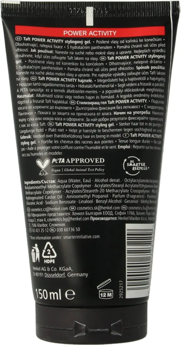 Taft Power Active Gel 150ml
