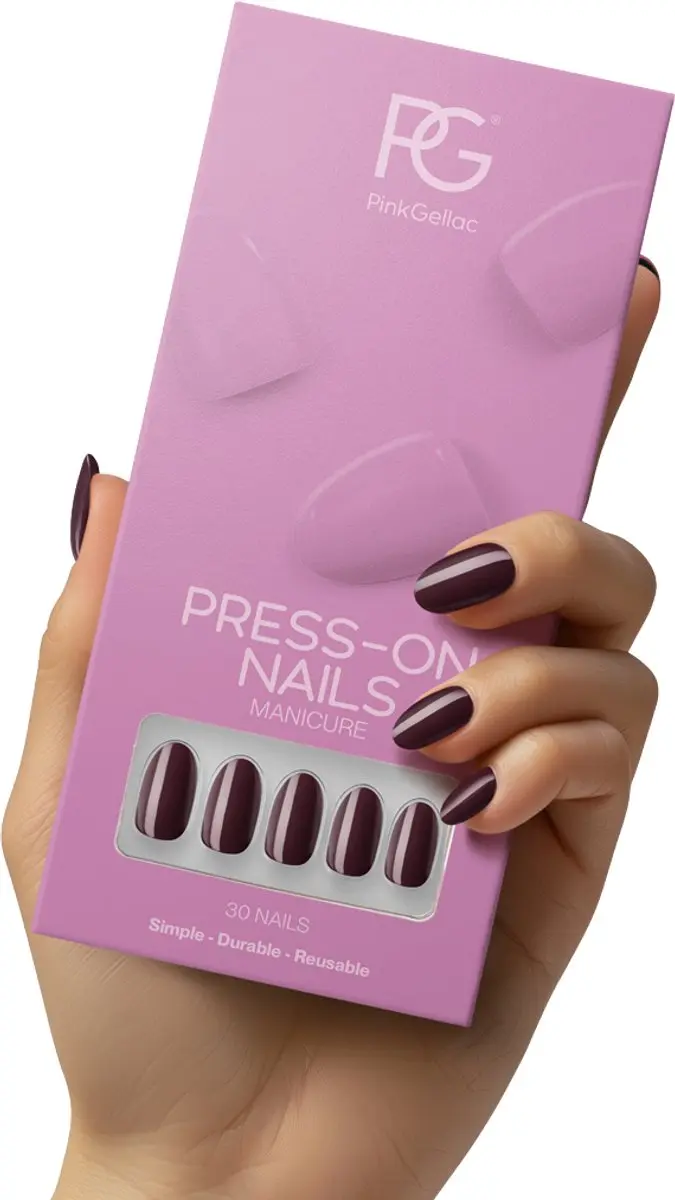 Pink Gellac Press On Nagels 332 Sangria Red
