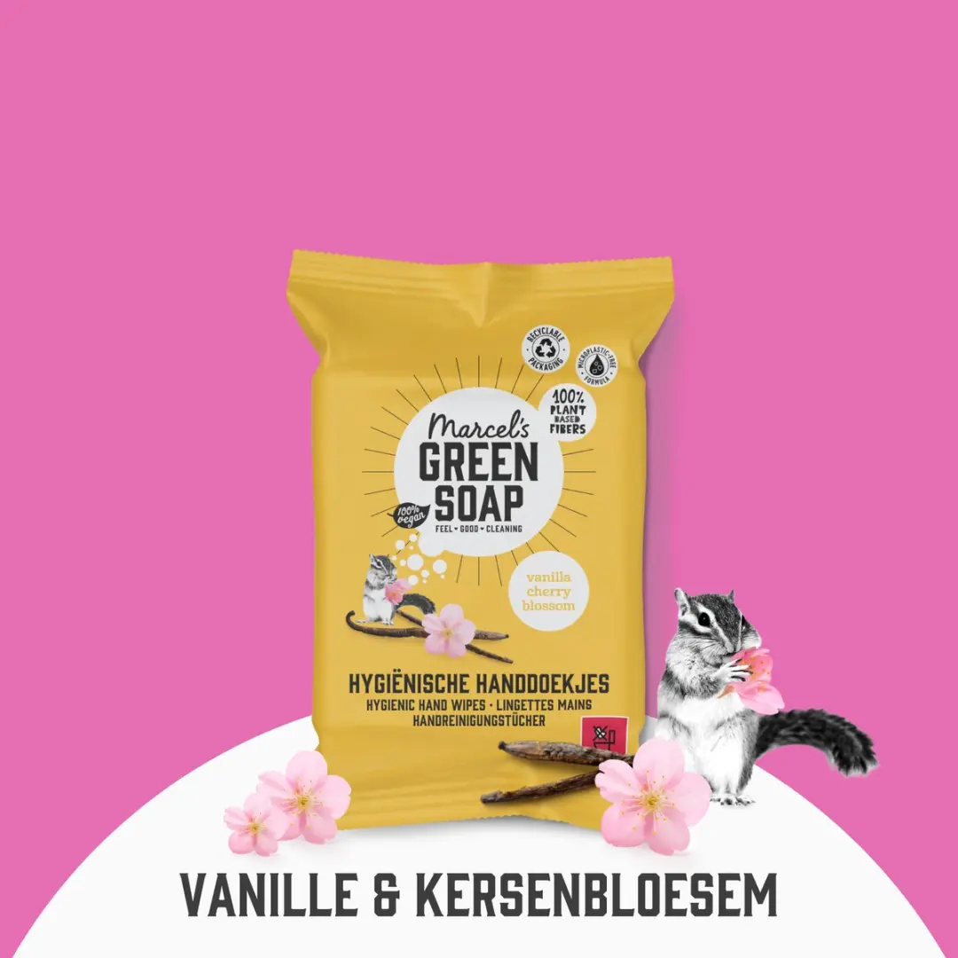 Marcel's Green Soap Hygiënische Handdoekjes Vanille & Kersenbloesem - 180 Stuks