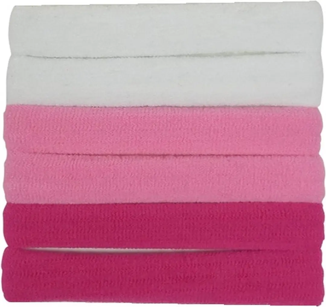 Haarsoires Basic Elastieken Roze Wit