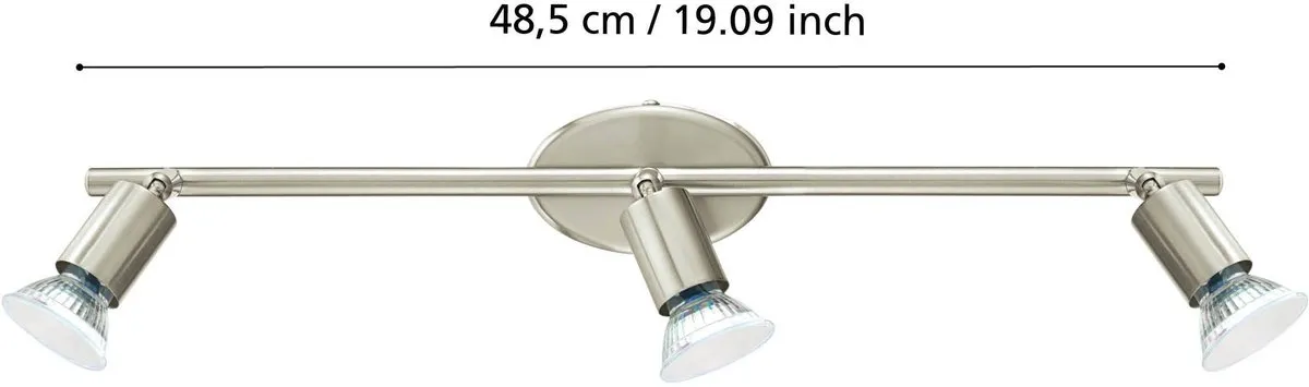 Eglo Buzz Plafondspot LED - 3 Lichts - Nikkel-Mat - afbeelding 6 van 6