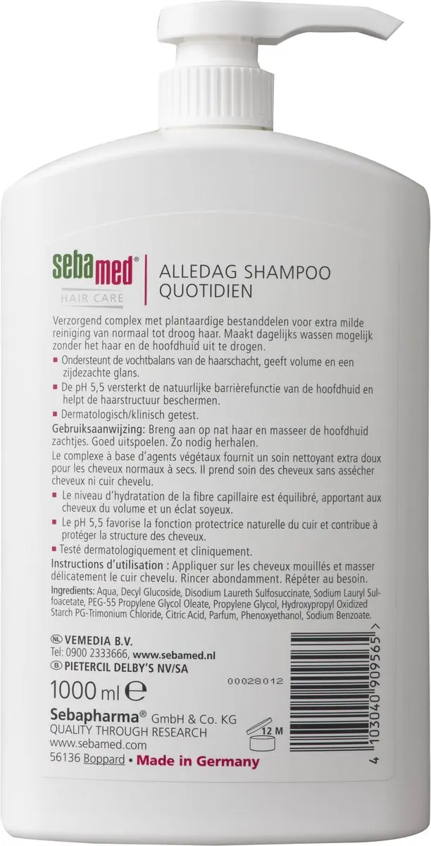 Sebamed Alledag Shampoo 1L - Hydraterend & Glanzend