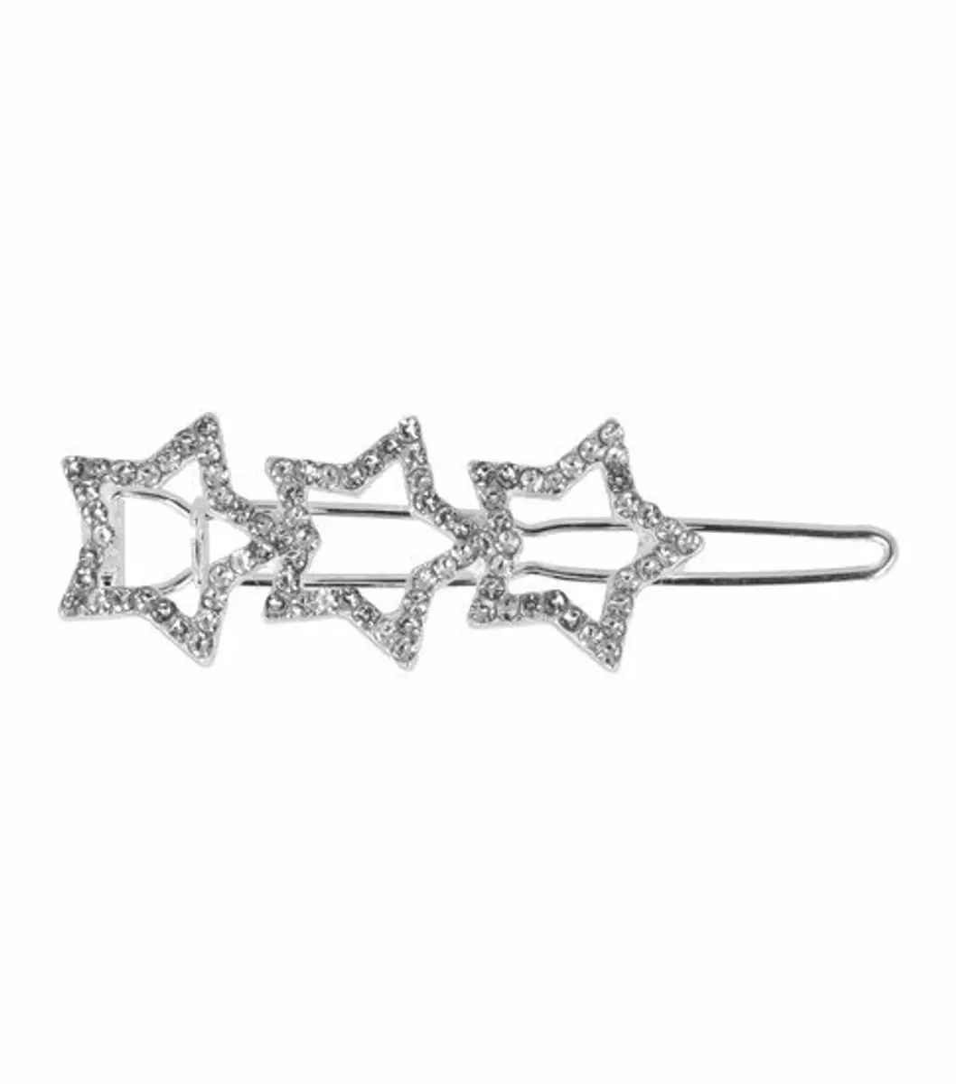 Haarsoires Haarspeld 3,5cm - Sterren Strass Zilver