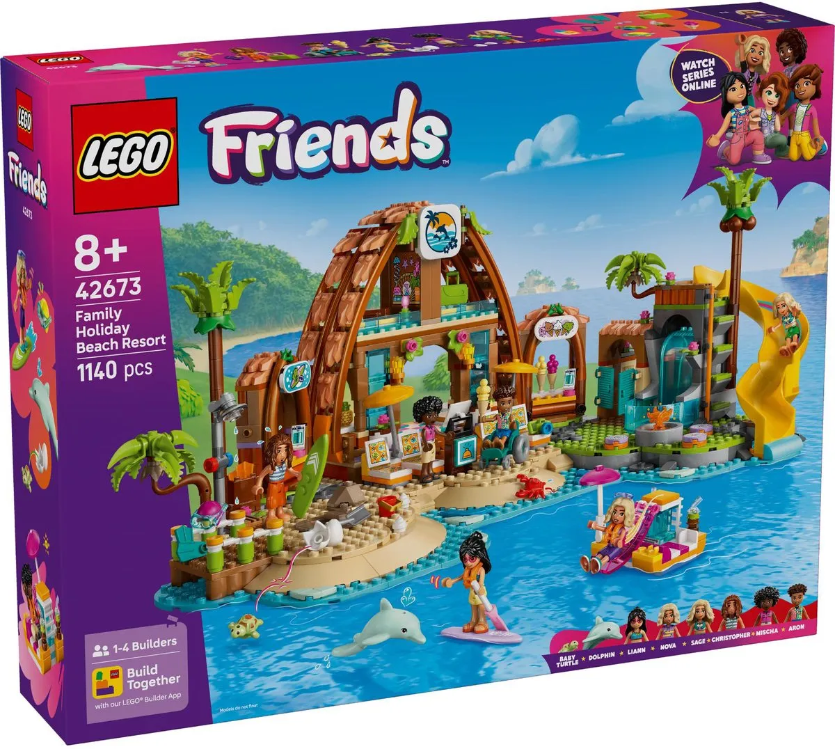 LEGO Friends Strandresort Bouwset 42673 - 1140 Stukken - 6 Minifiguren
