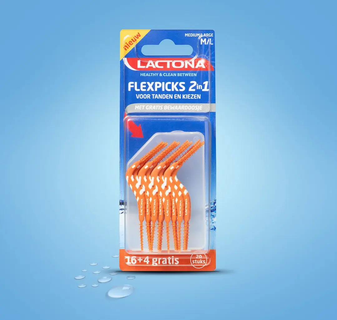 Lactona Ragers Flexpicks 2in1 M/L - Tandenstokers - 20 Stuks