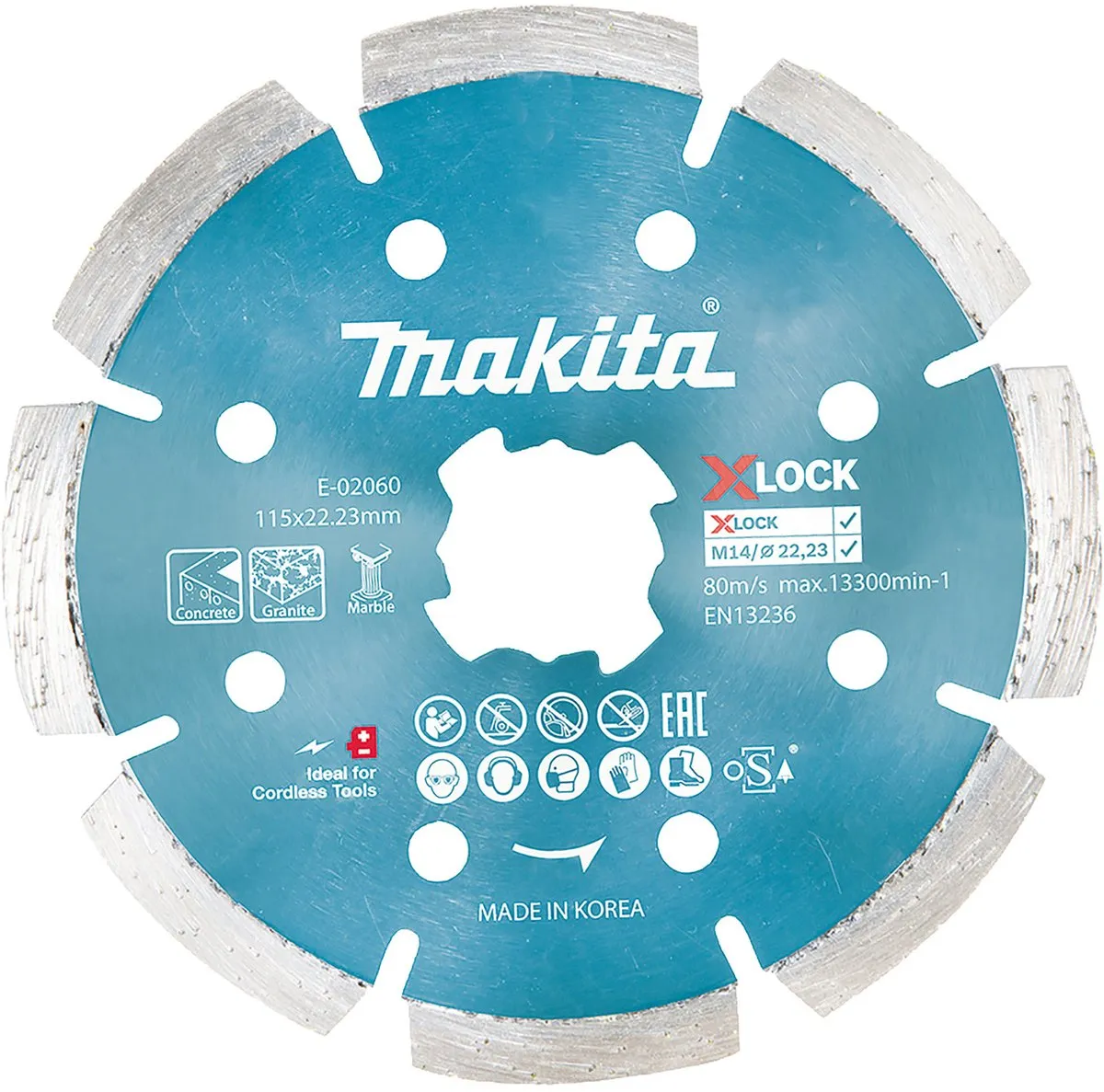 Makita X-Lock Diamantdoorslijpschijf 115mm Beton E-02060