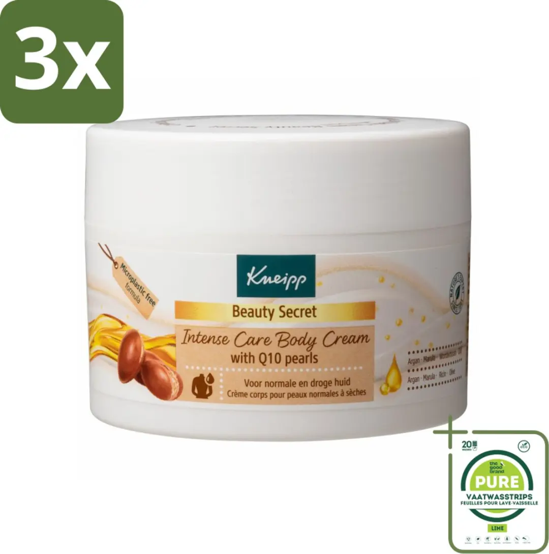 Kneipp Beauty Secret Bodycrème Q10 Parels 600ml - 3 Stuks