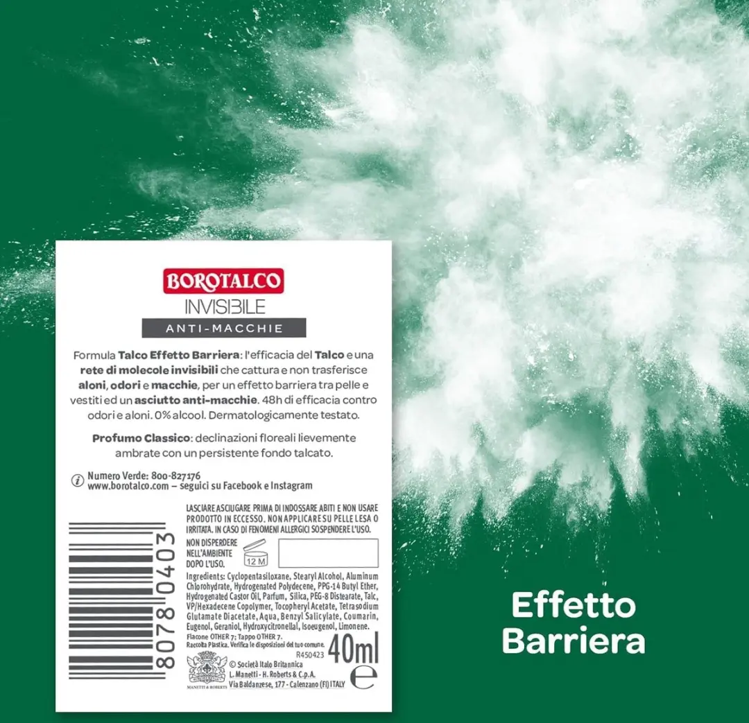 Borotalco Invisible Deodorant 6x40g - 48 Uur