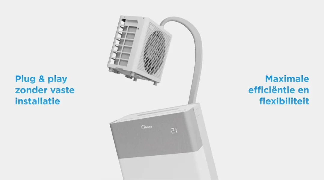 Midea PortaSplit Airco 8.000 BTU - Koelen & Ontvochtigen - Wit