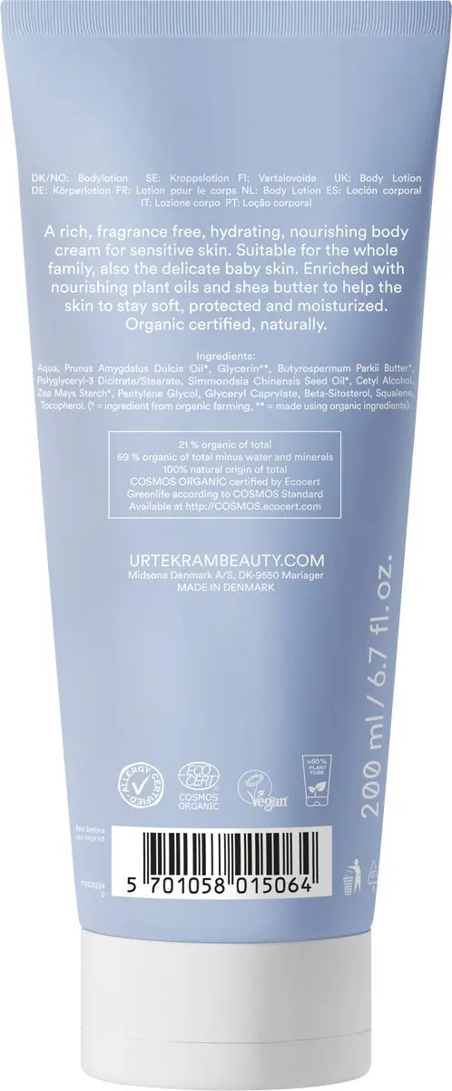 Urtekram Parfumvrije Bodycrème 200ml