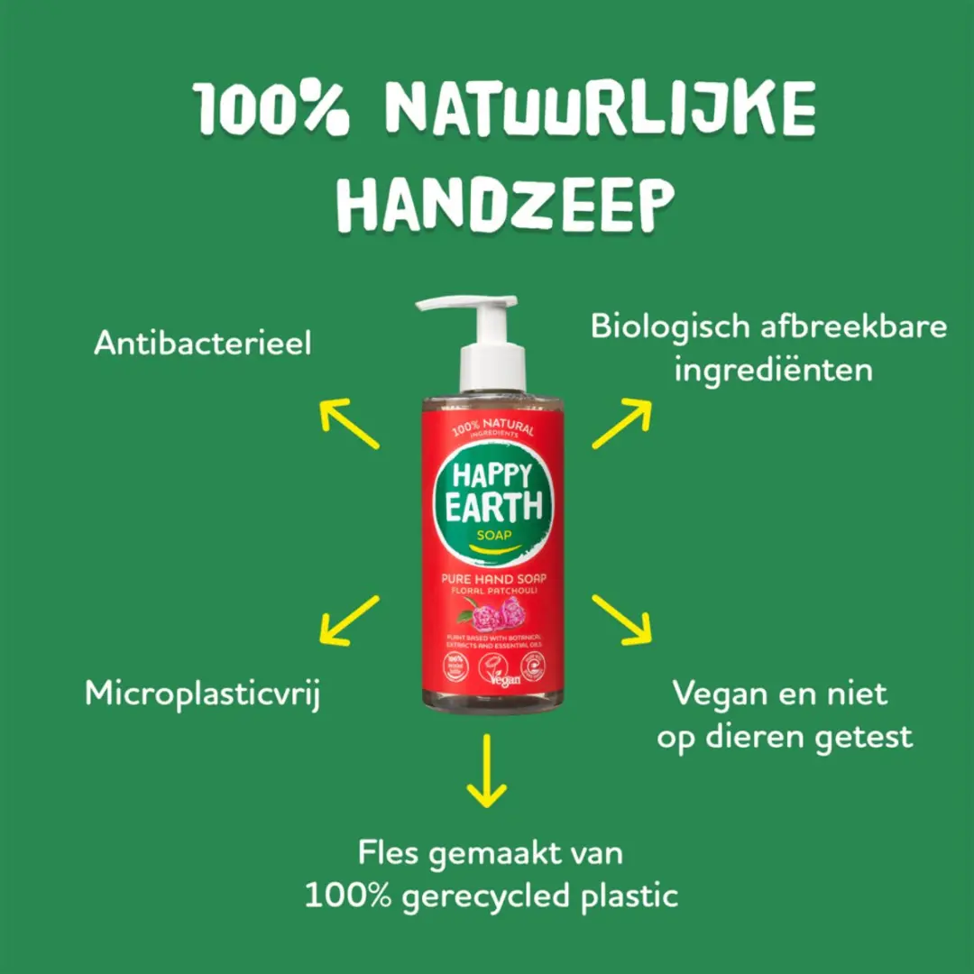 Happy Earth Handzeep Floral Patchouli 300ml