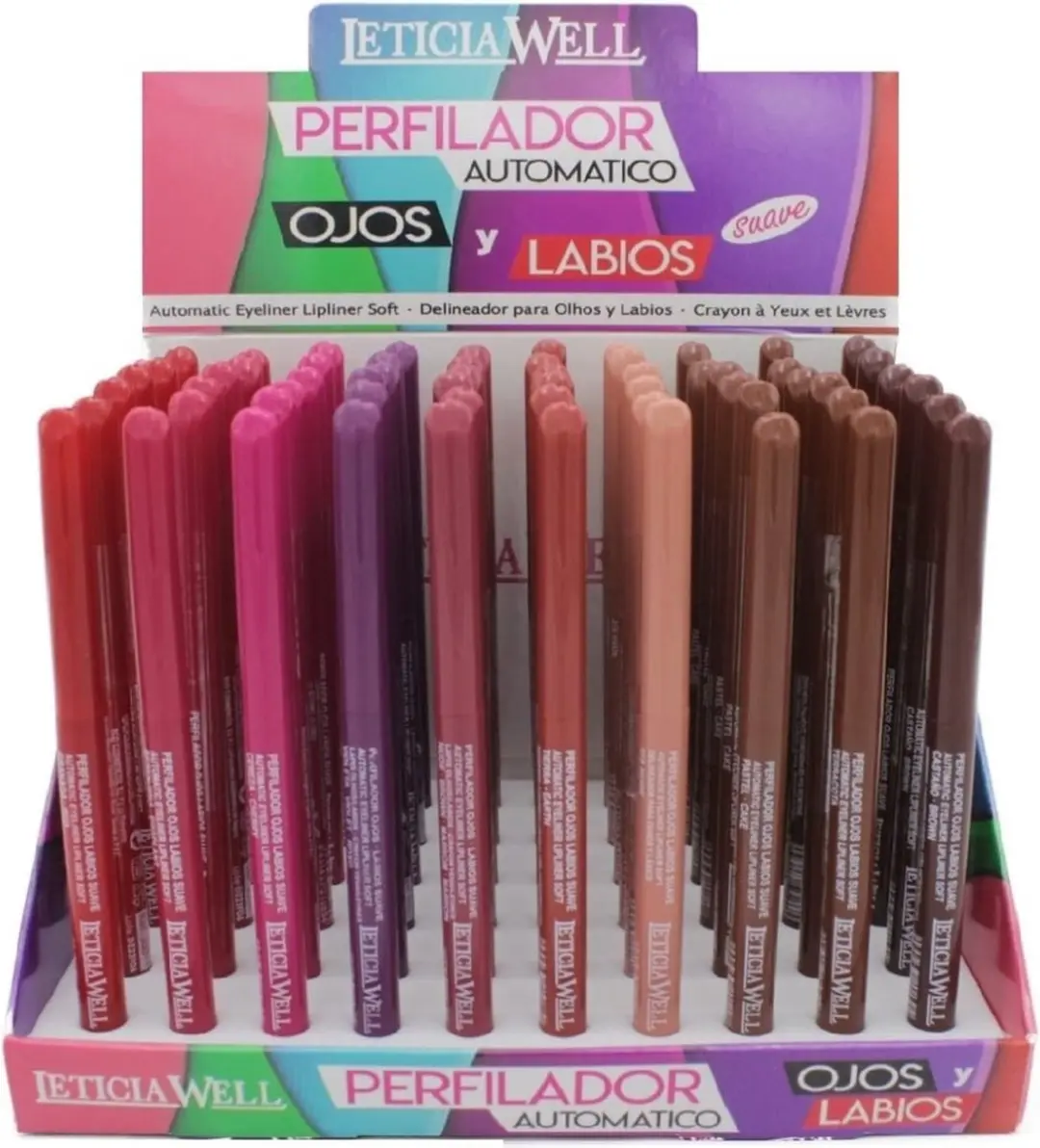 LETICIA WELL Set 11 Stuks Lippotlood & Oogpotlood - Rood/Roze/Lila/Paars/Bruin