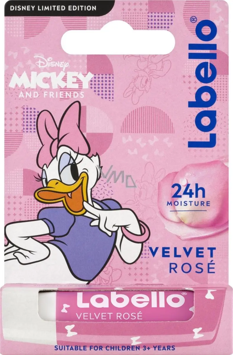 Labello Velvet Rose Disney Daisy Duck Lippenbalsem - 3 Stuks