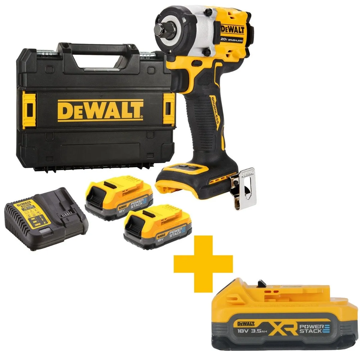 DeWalt DCF921E2T Slagmoersleutel 18V XR - 406Nm - 2x Powerstack Accu