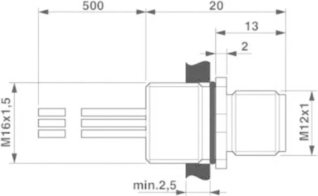 Phoenix Contact 1523450 M12 Steekconnector - 4 Polig - 0,5m