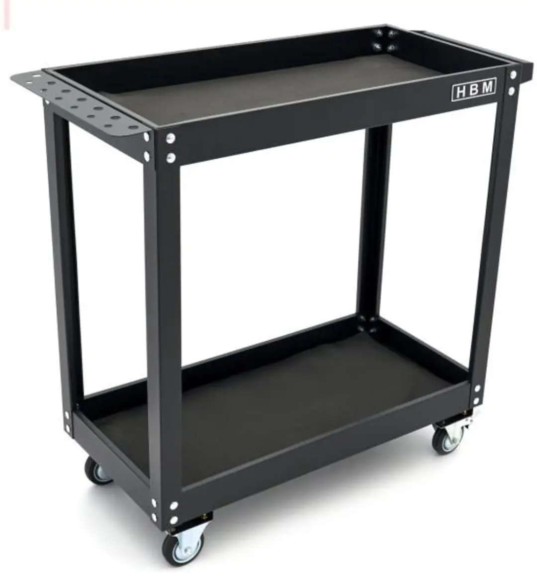 HBM H134454 Verrijdbare Gereedschapswagen 2-Laags - 83,5x34,5x77,5cm - Zwart - afbeelding 6 van 6