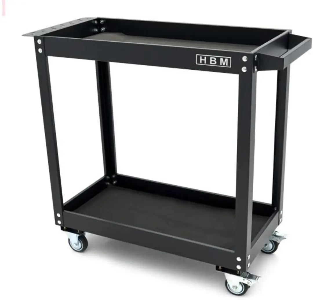 HBM H134454 Verrijdbare Gereedschapswagen 2-Laags - 83,5x34,5x77,5cm - Zwart