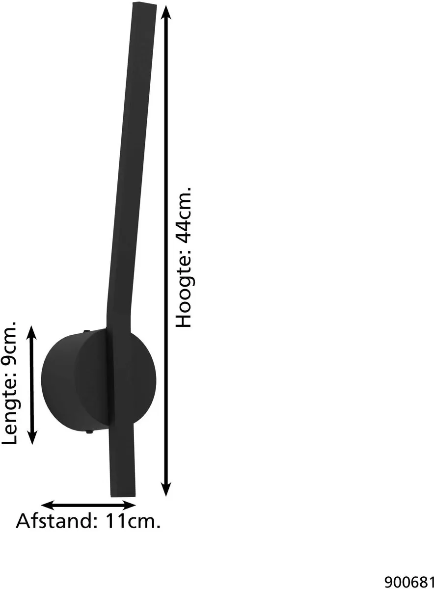 Eglo Taparita Wandlamp LED 44cm - Zwart/Wit