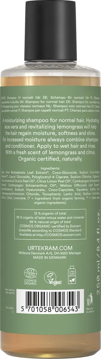 Urtekram Wild Lemongrass Shampoo 250ml